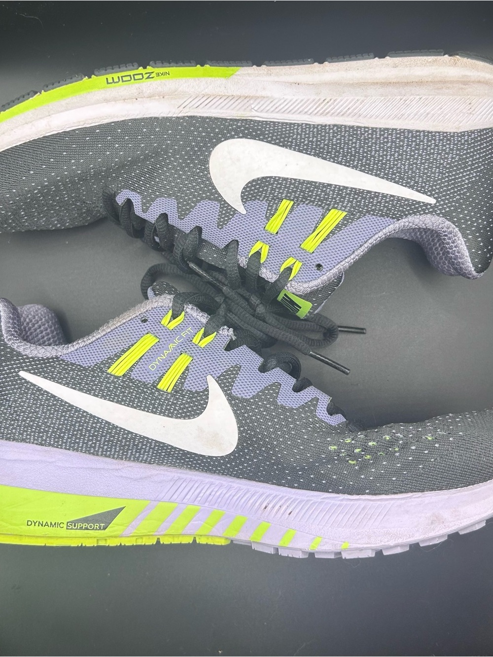 Nike Zoom Structure 20 - Running Shoes - Gray, Lavender, Neon Yellow